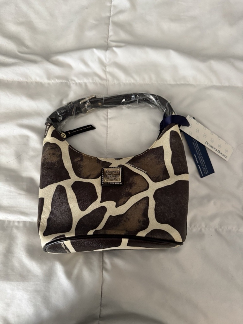 Dooney & Bourke Giraffe Print Leather Zip Bucket Bag Model G129BM NWT